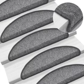   10 db sötétszürke félkör alakú lépcsőszőnyeg 56 x 17 x 3 cm