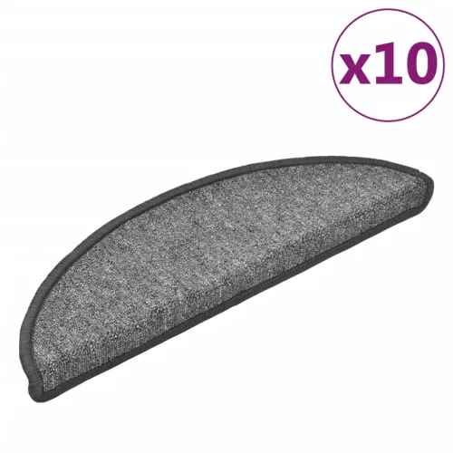 10 db sötétszürke félkör alakú lépcsőszőnyeg 56 x 17 x 3 cm
