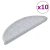 10 db világosszürke félkör alakú lépcsőszőnyeg 56 x 17 x 3 cm