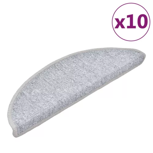 10 db világosszürke félkör alakú lépcsőszőnyeg 56 x 17 x 3 cm