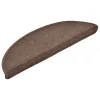 10 db lépcsőszőnyeg 56 x 17 x 3 cm kávébarna félkör alakú lépcsőszőnyeg