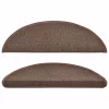 10 db lépcsőszőnyeg 56 x 17 x 3 cm kávébarna félkör alakú lépcsőszőnyeg