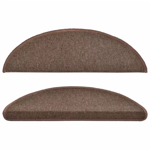 10 db lépcsőszőnyeg 56 x 17 x 3 cm kávébarna félkör alakú lépcsőszőnyeg