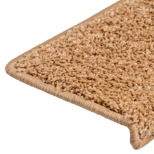 10 db lépcsőszőnyeg 65 x 21 x 4 cm bézs téglalap alakú széllel