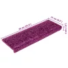 10 db lépcsőszőnyeg 65 x 21 x 4 cm lila téglalap alakú széllel
