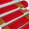 10 db piros, téglalap alakú szélű lépcsőszőnyeg 65 x 21 x 4 cm