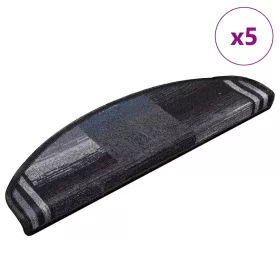   5 db fekete és szürke öntapadó lépcsőszőnyeg 65x21x4 cm