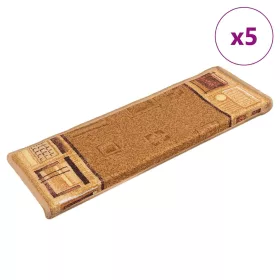 5 db bézs öntapadó lépcsőszőnyeg 65x21x4 cm