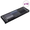 10 db fekete és szürke öntapadó lépcsőszőnyeg 65x21x4 cm
