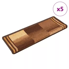 5 db barna öntapadó lépcsőszőnyeg 65x21x4 cm