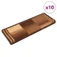 10 db barna öntapadó lépcsőszőnyeg 65x21x4 cm