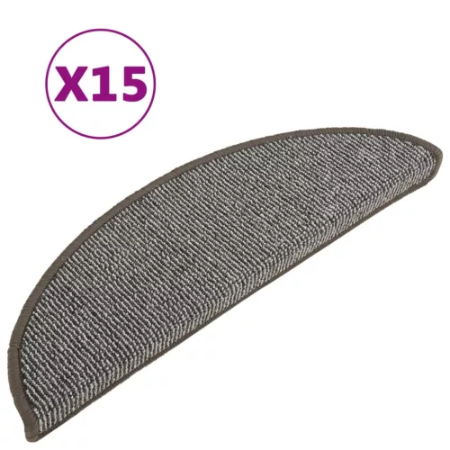 15 db szürke félkör alakú lépcsőszőnyeg 56 x 17 x 3 cm