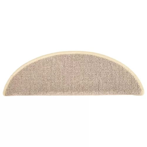 15 db fehér és barna félkör alakú lépcsőszőnyeg 56 x 17 x 3 cm