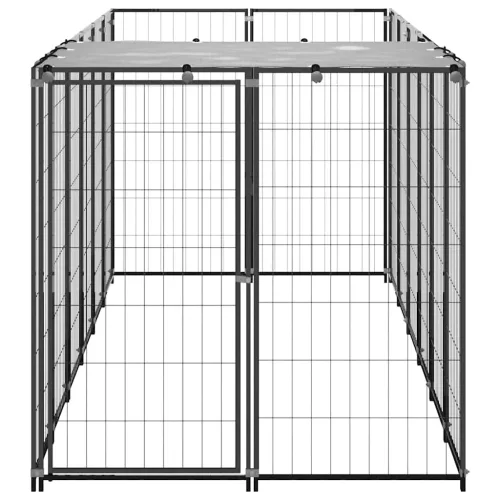 Fekete acél kutyakennel 330 x 110 x 110 cm