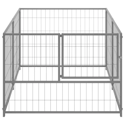 Ezüst acél kutyakennel 200 x 100 x 70 cm
