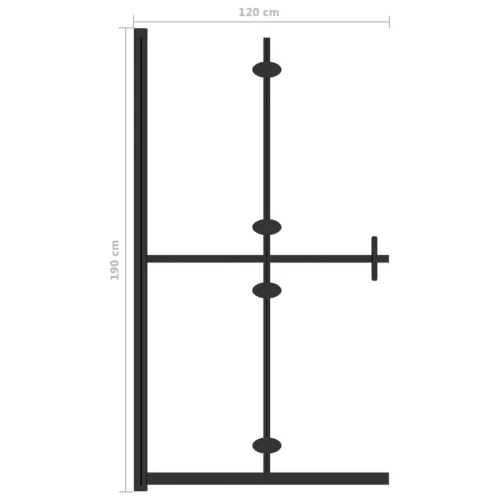átlátszó ESG üveg összecsukható zuhanyfal 120 x 190 cm