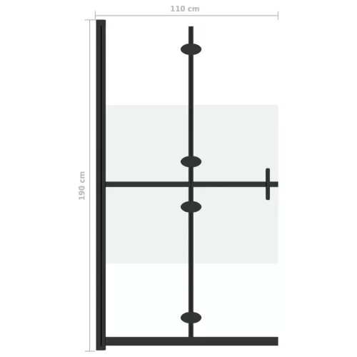 Selyemmatt ESG üveg összecsukható zuhanyfal 110 x 190 cm