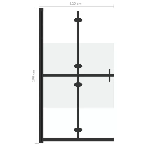 Selyemmatt ESG üveg összecsukható zuhanyfal 120 x 190 cm