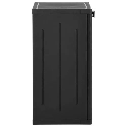Fekete PP rattan kerti tárolószekrény 65 x 45 x 88 cm