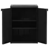 Fekete PP rattan kerti tárolószekrény 65 x 45 x 88 cm