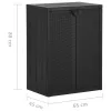 Fekete PP rattan kerti tárolószekrény 65 x 45 x 88 cm