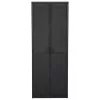 Fekete PP rattan kerti tárolószekrény 65 x 45 x 172 cm