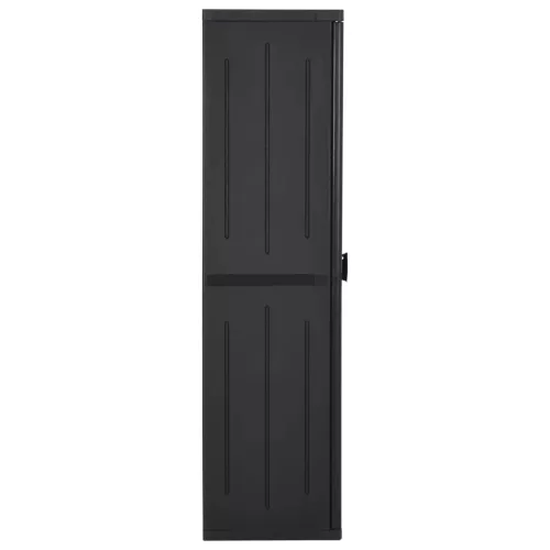 Fekete PP rattan kerti tárolószekrény 65 x 45 x 172 cm
