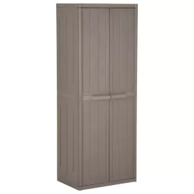 Barna PP fahatású kerti tárolószekrény 65 x 45 x 172 cm