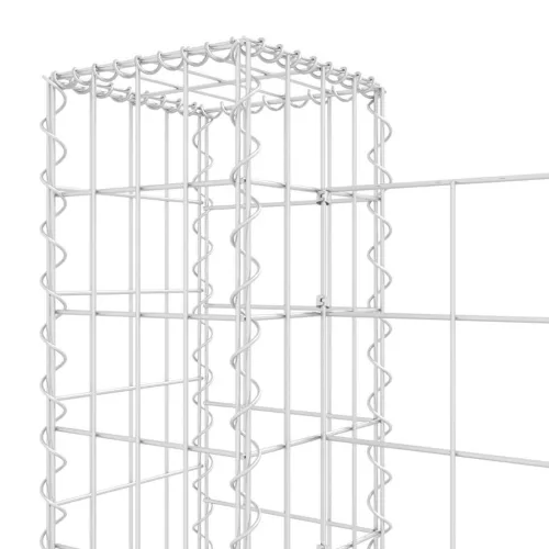 U-alakú vas gabionkosár 6 oszloppal 620 x 20 x 100 cm
