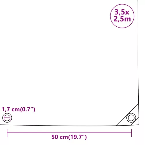 Fekete takaróponyva 650 g/m² 3,5 x 2,5 m