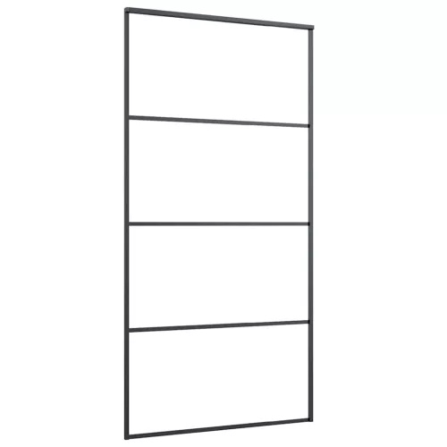Fekete matt ESG üveg és alumínium tolóajtó 102,5x205 cm