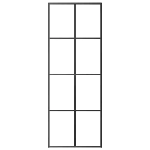 Fekete ESG üveg és alumínium tolóajtó 76 x 205 cm