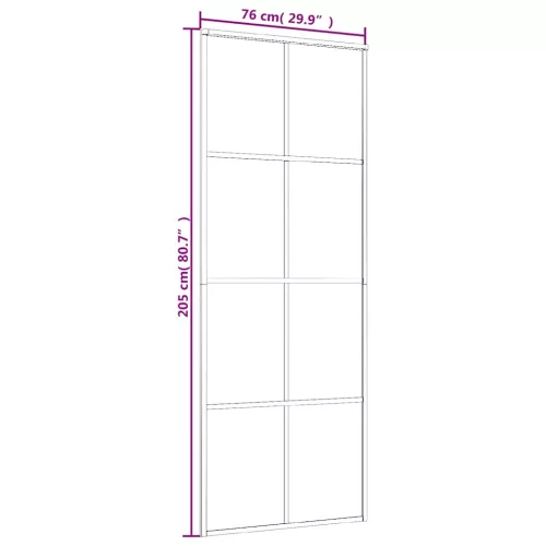 Fekete ESG üveg és alumínium tolóajtó 76 x 205 cm