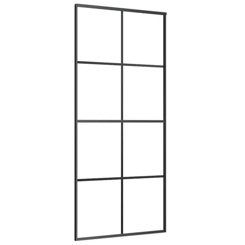 Fekete ESG üveg és alumínium tolóajtó 90 x 205 cm