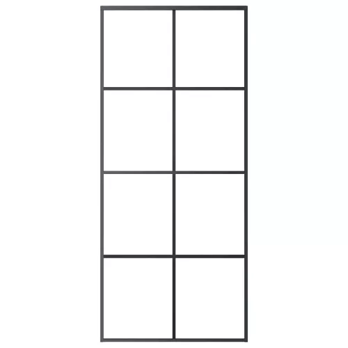 Fekete ESG üveg és alumínium tolóajtó 90 x 205 cm