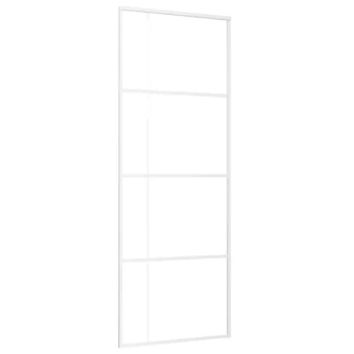 Fehér matt ESG üveg és alumínium tolóajtó 76x205 cm