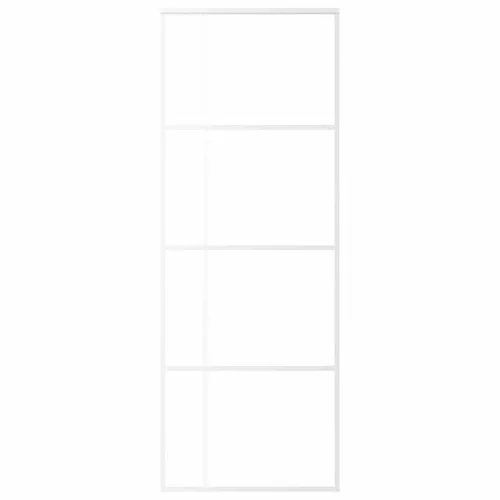 Fehér matt ESG üveg és alumínium tolóajtó 76x205 cm