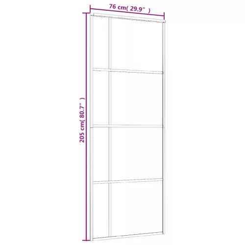 Fehér matt ESG üveg és alumínium tolóajtó 76x205 cm