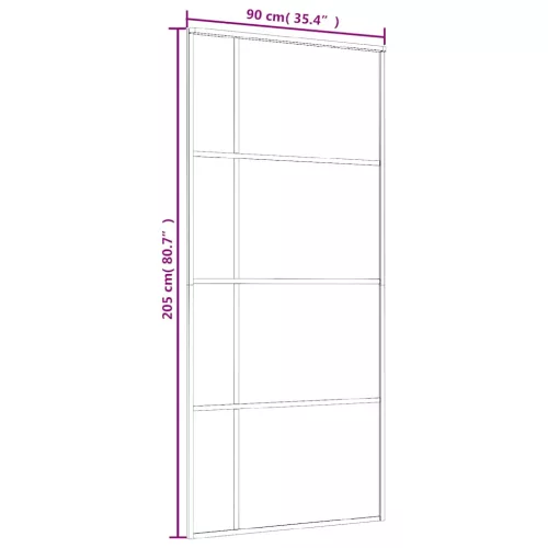 Fekete ESG üveg és alumínium tolóajtó 90 x 205 cm