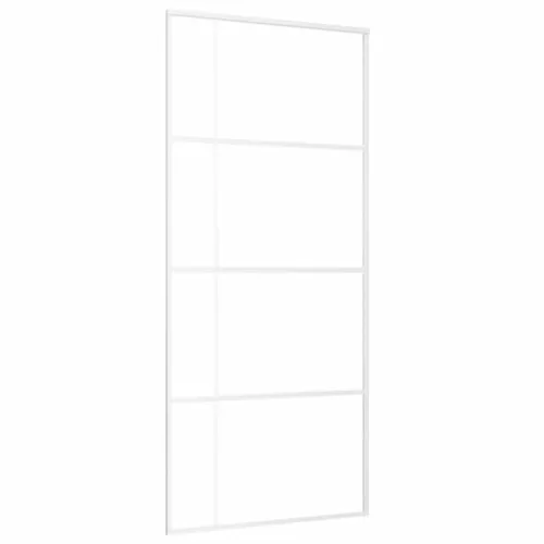Fehér ESG üveg és alumínium tolóajtó 90x205 cm