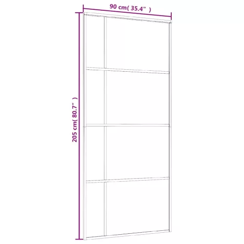 Fehér ESG üveg és alumínium tolóajtó 90x205 cm