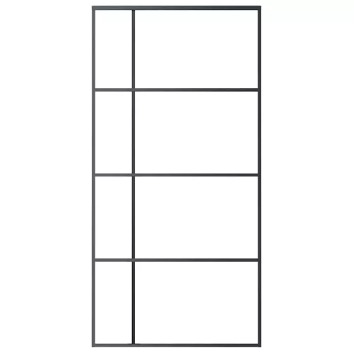 Fekete ESG üveg és alumínium tolóajtó 102,5x205 cm