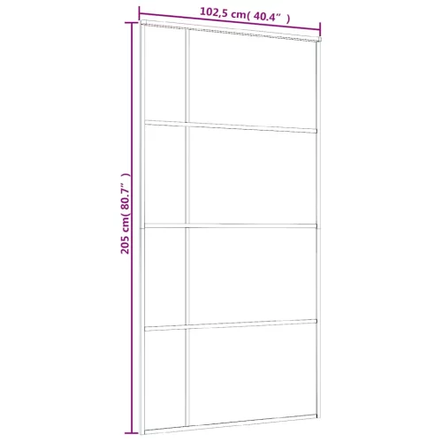 Fehér ESG üveg és alumínium tolóajtó 102,5x205 cm