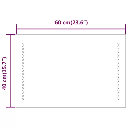 LED-es fürdőszobatükör 60x40 cm