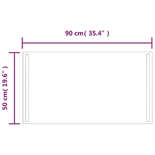 LED-es fürdőszobatükör 90x50 cm