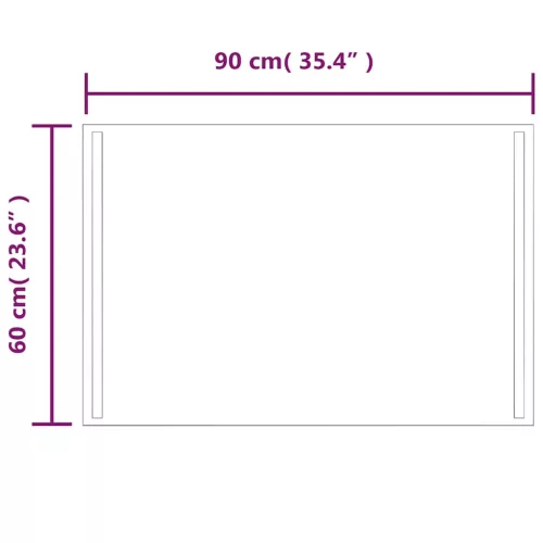 LED-es fürdőszobatükör 90x60 cm