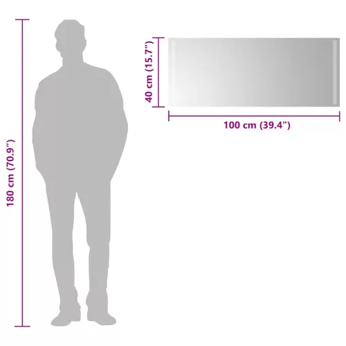 LED-es fürdőszobatükör 100x40cm