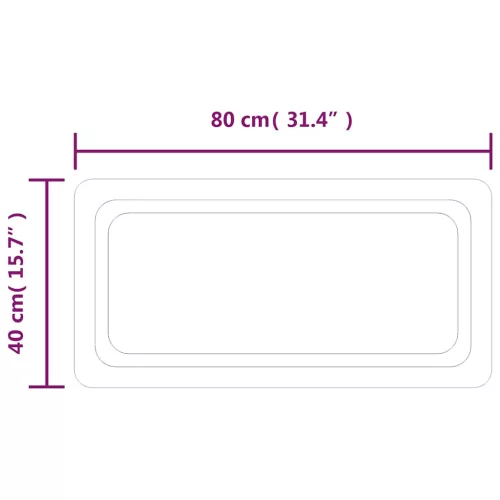 LED-es fürdőszobatükör 80 x 40 cm