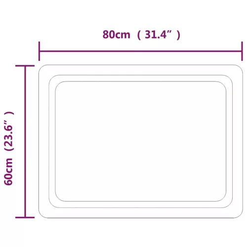 LED-es fürdőszobatükör 80x60 cm