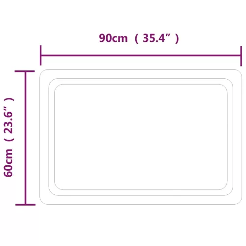 LED-es fürdőszobatükör 90x60 cm